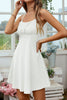 Load image into Gallery viewer, White Spaghetti Straps Mini Graduation Dress