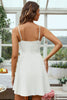 Load image into Gallery viewer, White Spaghetti Straps Mini Graduation Dress