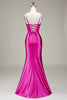 Load image into Gallery viewer, Elegant Royal Blue Corset Satin Mermaid Long Prom Dress with Slit