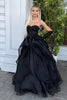 Load image into Gallery viewer, Sparkly Black Strapless Ball Gown Dress