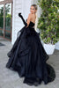 Load image into Gallery viewer, Sparkly Black Strapless Ball Gown Dress