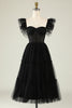 Load image into Gallery viewer, Tulle A-Line Sweetheart Black Short Prom Dress