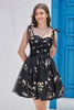 Load image into Gallery viewer, Cute A-Line Black Short Prom Dress With Embroidery