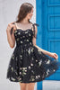 Load image into Gallery viewer, Cute A-Line Black Short Prom Dress With Embroidery