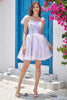 Load image into Gallery viewer, Cute A-Line Black Short Prom Dress With Embroidery