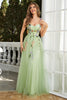 Load image into Gallery viewer, Spaghetti Straps Champagne Long Prom Dress With 3D Flowers