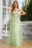 Load image into Gallery viewer, Spaghetti Straps Champagne Long Prom Dress With 3D Flowers