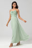 Load image into Gallery viewer, Long Dusty Sage Bridesmaid Dress with Beaded