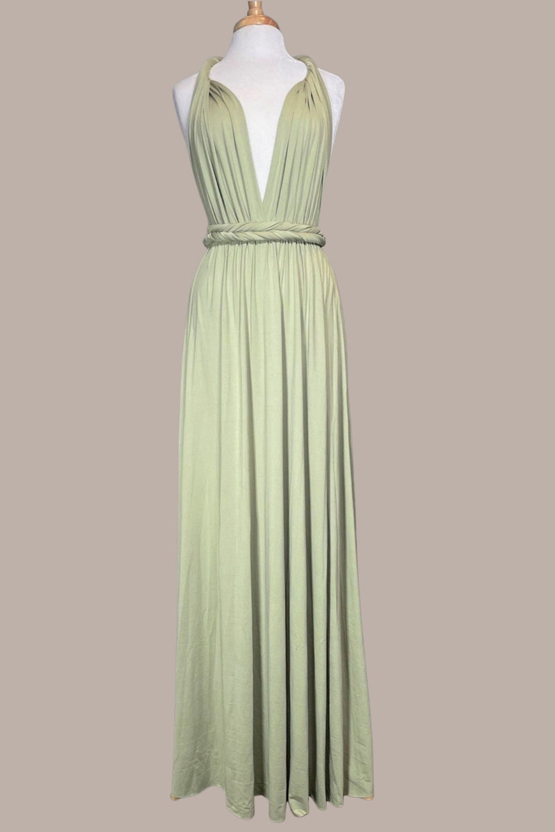 Load image into Gallery viewer, Matcha Convertible Wear Long Bridesmaid Dress