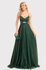 Load image into Gallery viewer, Sparkly Backless Dark Green Long Prom Dress