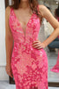 Load image into Gallery viewer, Fuchsia Sequins Mermaid Prom Dress