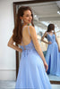 Load image into Gallery viewer, A-Line Chiffon Lavender Beaded Prom Dress with Slit