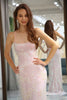 Load image into Gallery viewer, Mermaid Pink Lace-Up Back Prom Dress with Appliques