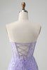 Load image into Gallery viewer, Glitter Lilac Sweetheart Tight Embroidery Party Dress