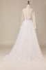 Load image into Gallery viewer, Tulle Ivory Long Sleeves Wedding Dress with Lace