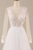 Load image into Gallery viewer, Tulle Ivory Long Sleeves Wedding Dress with Lace