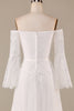 Load image into Gallery viewer, Tulle Tiered Off The Shoulder Ivory Wedding Dress with Lace