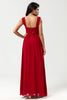 Load image into Gallery viewer, A-Line Chiffon Burgundy Bridesmaid Dress