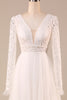 Load image into Gallery viewer, Tulle A-Line Long Sleeves Ivory Wedding Dress with Lace