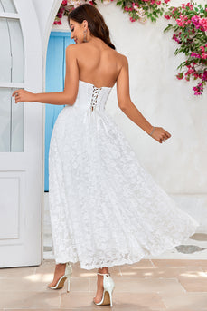 A-Line Sweetheart Sleeveless Lace Corset Wedding Dress