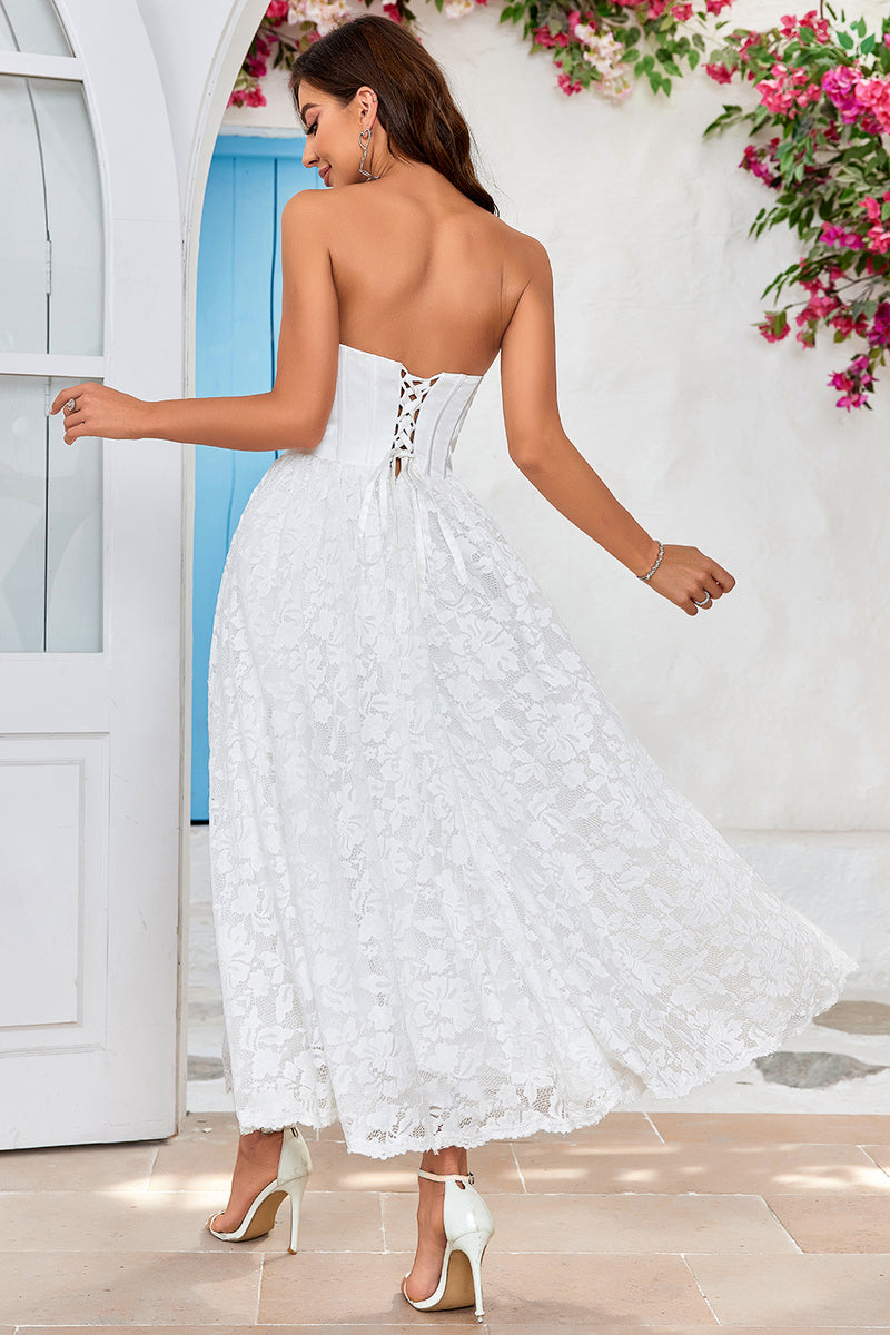 Load image into Gallery viewer, A-Line Sweetheart Sleeveless Lace Corset Wedding Dress