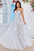 Load image into Gallery viewer, Tulle Backless Sleeveless Ivory Long Wedding Dress with Embroidery