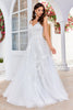 Load image into Gallery viewer, Tulle Backless Sleeveless Ivory Long Wedding Dress with Embroidery