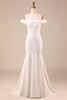 Load image into Gallery viewer, Mermaid Off The Shoulder Ivory Bridal Dress with Bownot