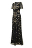 Load image into Gallery viewer, Black Blush Sequins Long 1920s Gatsby Dress