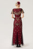 Load image into Gallery viewer, Black Blush Sequins Long 1920s Gatsby Dress