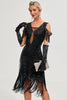 Load image into Gallery viewer, Green Sheath Off the Shoulder Sequins 1920s Dress With Tassels