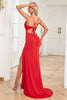 Load image into Gallery viewer, Mermaid Red Long Prom Dress with Slit