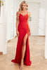 Load image into Gallery viewer, Mermaid Red Long Prom Dress with Slit