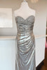 Load image into Gallery viewer, Mermaid Sweetheart Silver Prom Dress with Beading