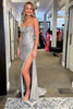 Load image into Gallery viewer, Mermaid Sweetheart Silver Prom Dress with Beading