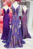 Load image into Gallery viewer, Sparkly Blue Mermaid Backless Long Prom Dress with Sequins