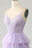 Load image into Gallery viewer, Blue Tulle Tiered Princess Corset Prom Dress with Appliques