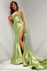 Load image into Gallery viewer, Dark Green Mermaid Sweetheart Long Prom Dress with Slit