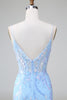 Load image into Gallery viewer, Sparkly Blue Sequined Embroideries Tight Short Prom Dress