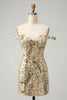 Load image into Gallery viewer, Glitter Golden Tight Corset Off-the-Shoulder Party Dress