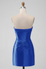 Load image into Gallery viewer, Copper Strapless Satin Bodycon Short Prom Dress