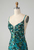 Load image into Gallery viewer, Sparkly Dark Green Beaded Sequins Bodycon Party Dress