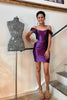 Load image into Gallery viewer, Fuchsia Corset Off the Shoulder Tight Short Party Dress