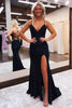 Load image into Gallery viewer, Sheath Spaghetti Straps Blue Sequins Long Prom Dress with Silt