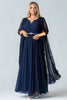 Load image into Gallery viewer, Sparkly Navy A Line Pleated Mother of the Bride Dress with Jacket