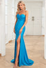 Load image into Gallery viewer, Sweetheart Blue Long Prom Dress with Slit