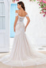 Load image into Gallery viewer, Mermaid Ivory and Champagne Wedding Dress with Appliques