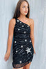 Load image into Gallery viewer, Sheath One Shoulder Red Sequins Short Party Dress with Star