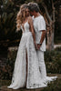 Load image into Gallery viewer, White Boho A-Line Wedding Dress with Appliques