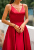 Load image into Gallery viewer, Burgundy Satin Prom Dress